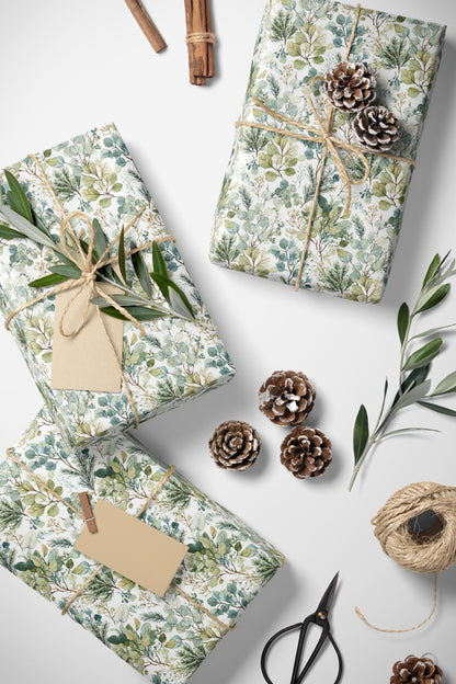 Festive Mistletoe Christmas Wrapping Paper Roll, Elegant Gift Wrap for Holiday Packaging and Presents #9