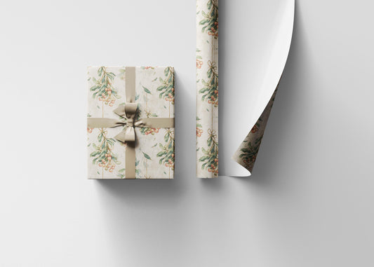 Premium Mistletoe Gift Wrap Roll, Christmas Wrapping Paper for Holiday Packaging and Seasonal Gifts #11