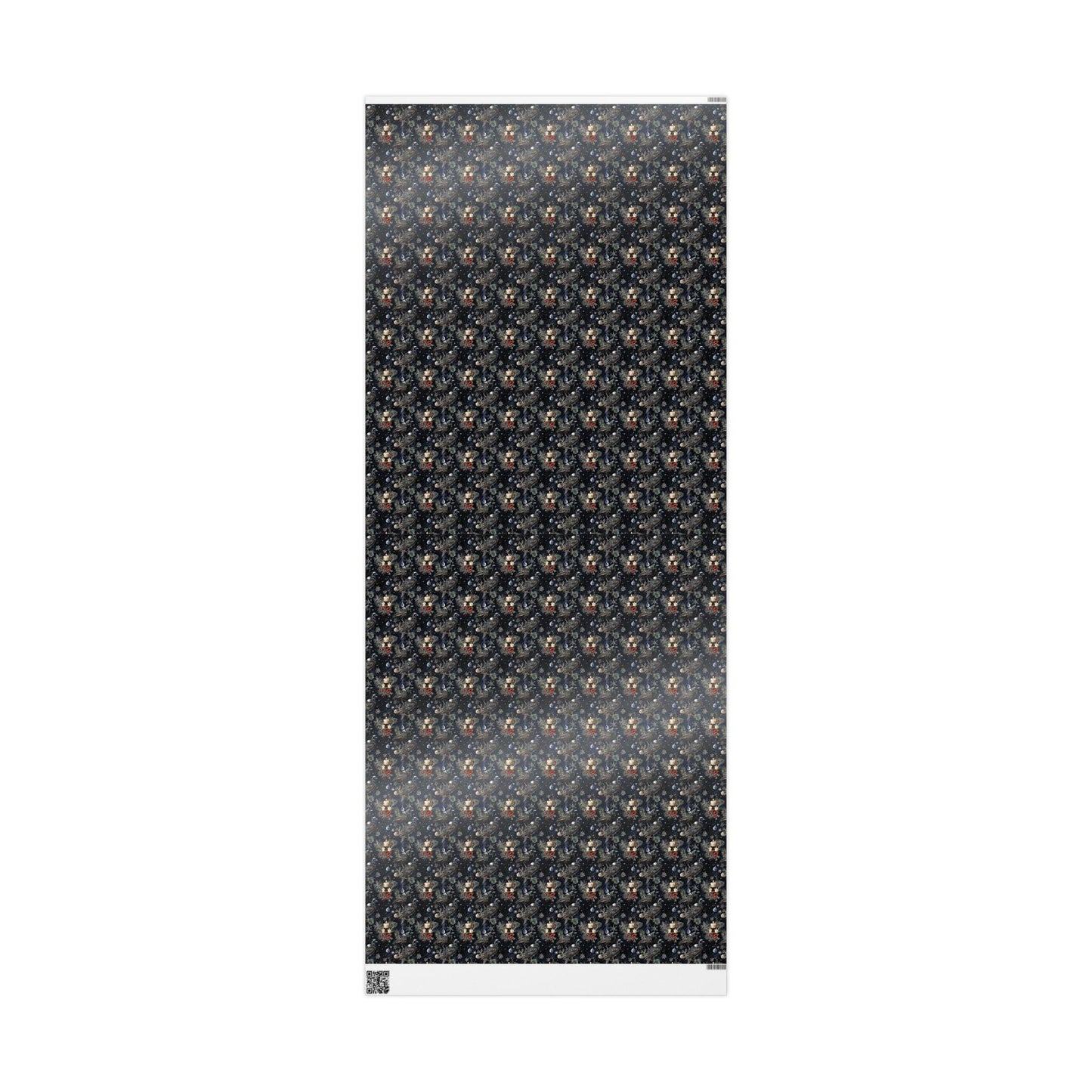 Black Christmas Wrapping Paper Roll, Gothic Gift Wrap with Skulls for Alternative Holidays #5