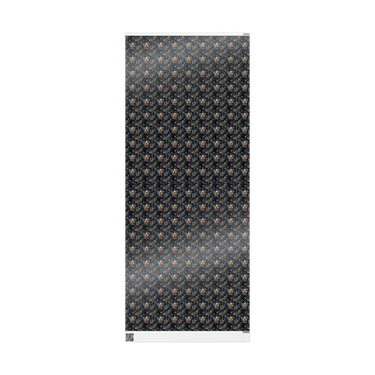 Black Christmas Wrapping Paper Roll, Gothic Gift Wrap with Skulls for Alternative Holidays #5