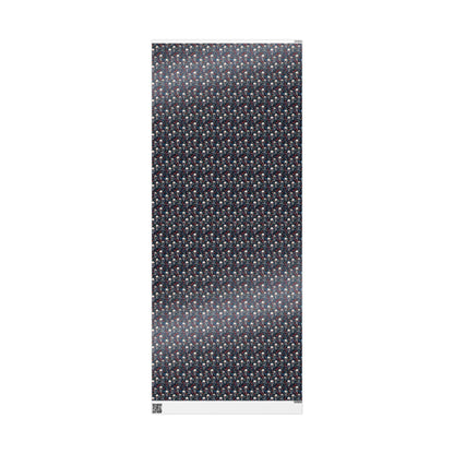 Black Goth Christmas Wrapping Paper Roll, Skulls Holiday Gift Wrap for Alternative Style #10