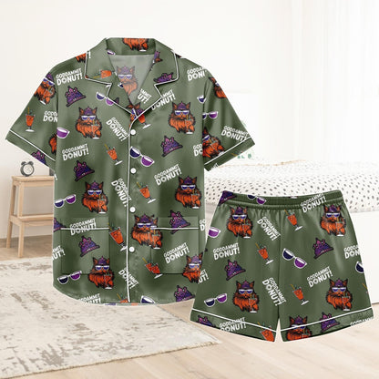 Dungeon Crawler Carl Short Satin Pajamas, Sci Fi Book Pajamas, Dungeon Crawler Carl Pajamas For Fan, Cozy Reading Matching Pajamas Set