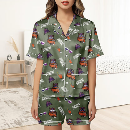 Dungeon Crawler Carl Short Satin Pajamas, Sci Fi Book Pajamas, Dungeon Crawler Carl Pajamas For Fan, Cozy Reading Matching Pajamas Set