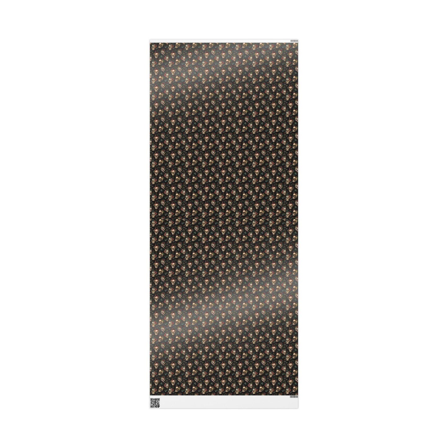 Gothic Christmas Wrapping Paper Roll, Dark Skull Gift Wrap for Spooky Winter Holiday Vibes #24