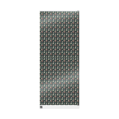 Goth Christmas Gift Wrap Roll, Alternative Holiday Wrapping Paper with Skulls and Stars #23