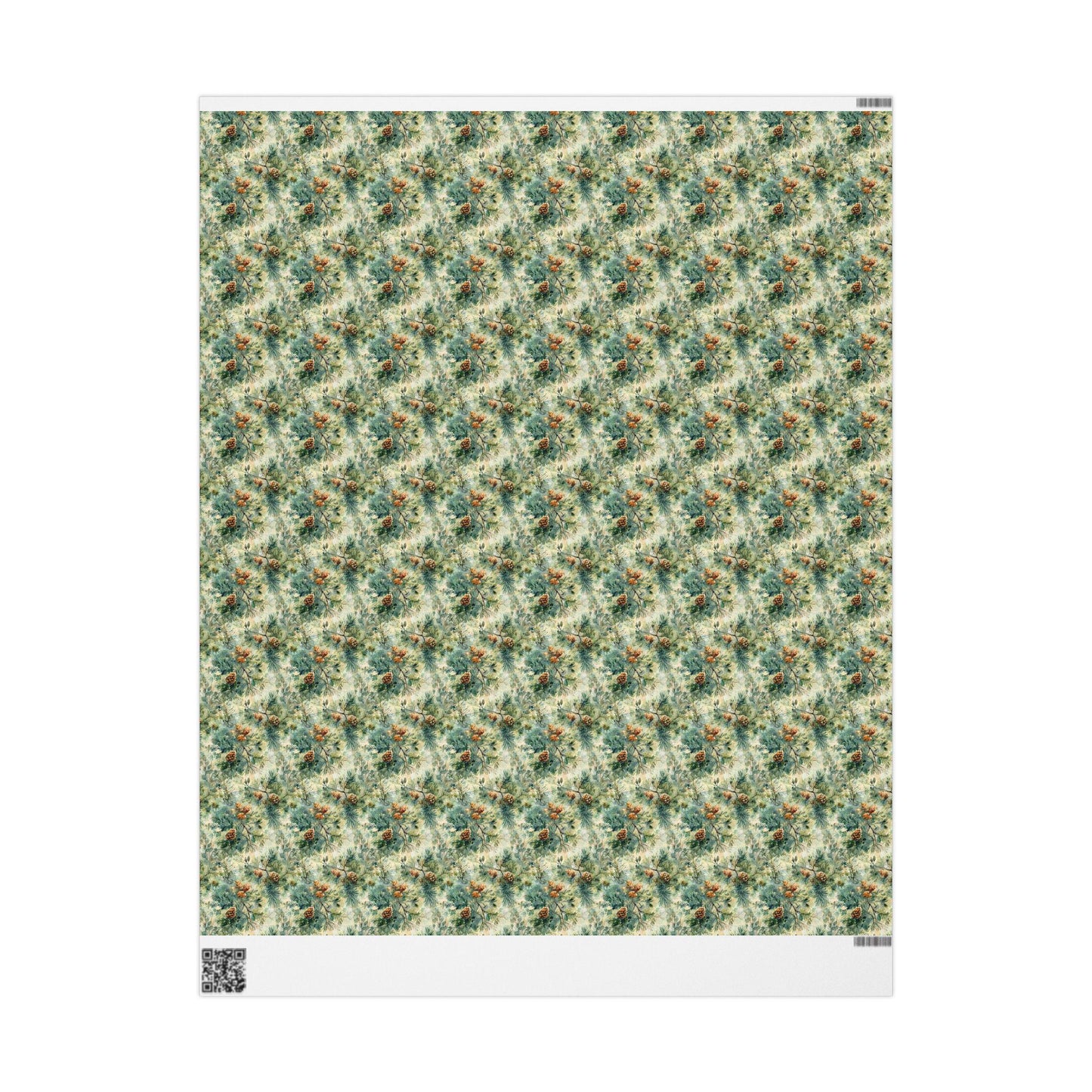 Winter Forest Wrapping Paper Roll, Pinecones and Trees Gift Wrap for Christmas and Holiday Packaging #1
