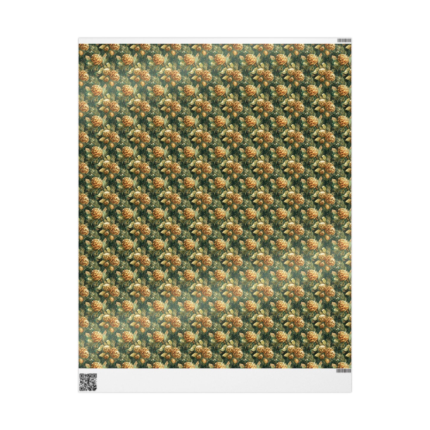 Rustic Christmas Wrapping Paper Roll, Winter Trees and Pinecones Gift Wrap for Holiday Gifts #4