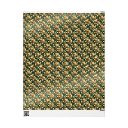 Rustic Christmas Wrapping Paper Roll, Winter Trees and Pinecones Gift Wrap for Holiday Gifts #4