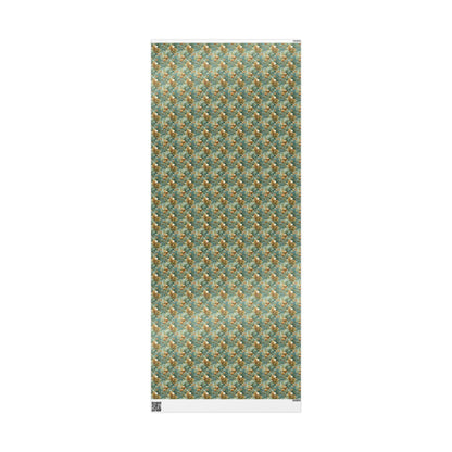 Forest Pinecone Wrapping Paper Roll, Winter Trees Gift Wrap for Christmas Gifts and Holiday Season