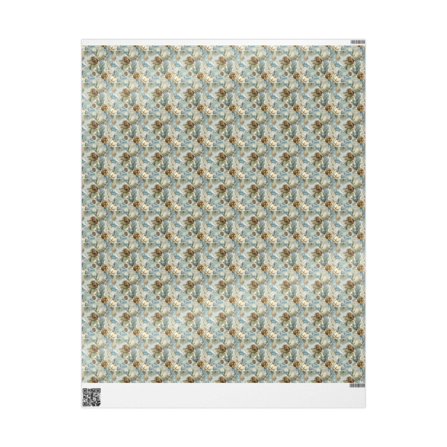 Winter Tree Wrapping Paper Roll, Christmas Gift Wrap with Pinecones and Woodland Decor Theme #13