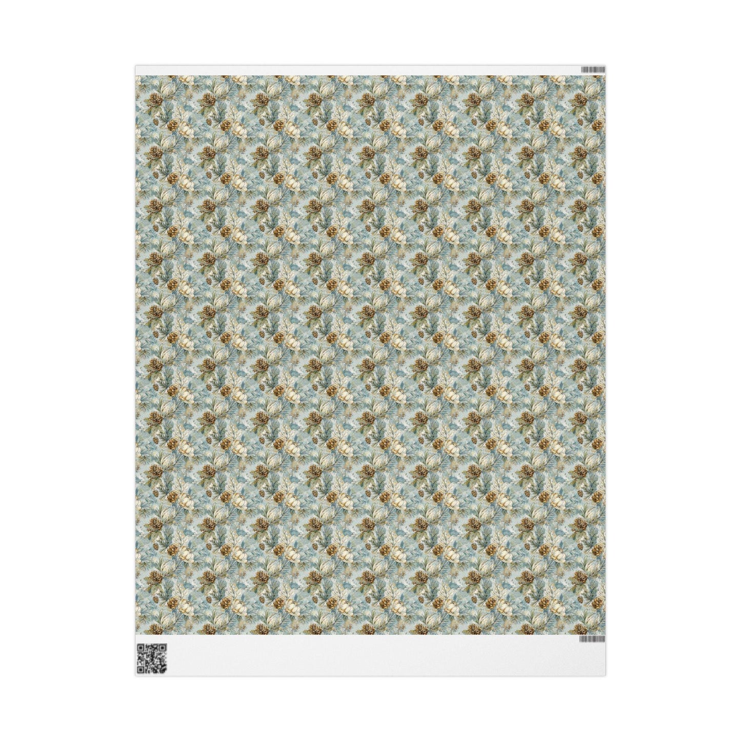 Winter Tree Wrapping Paper Roll, Christmas Gift Wrap with Pinecones and Woodland Decor Theme #13