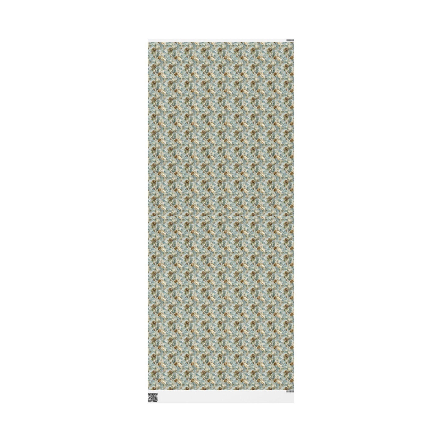 Winter Tree Wrapping Paper Roll, Christmas Gift Wrap with Pinecones and Woodland Decor Theme #13