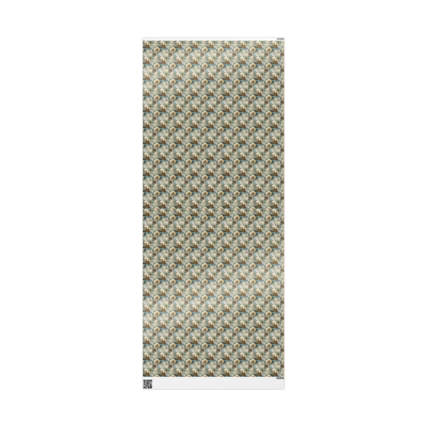 Woodland Pinecone Wrapping Paper Roll, Winter Christmas Gift Wrap with Evergreen Tree Illustrations #11