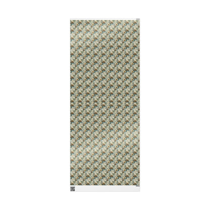 Woodland Pinecone Wrapping Paper Roll, Winter Christmas Gift Wrap with Evergreen Tree Illustrations #11