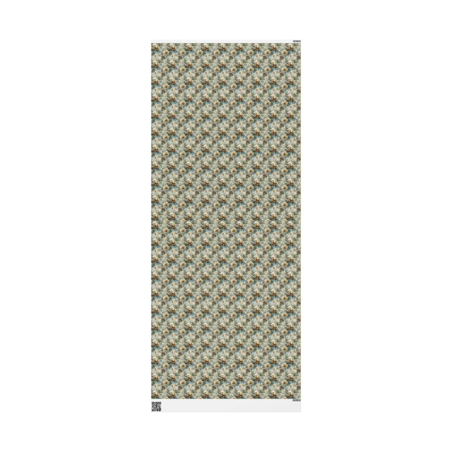 Woodland Pinecone Wrapping Paper Roll, Winter Christmas Gift Wrap with Evergreen Tree Illustrations #11