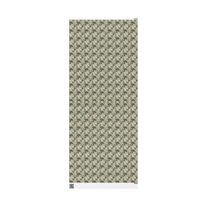 Woodland Pinecone Wrapping Paper Roll, Winter Christmas Gift Wrap with Evergreen Tree Illustrations #11