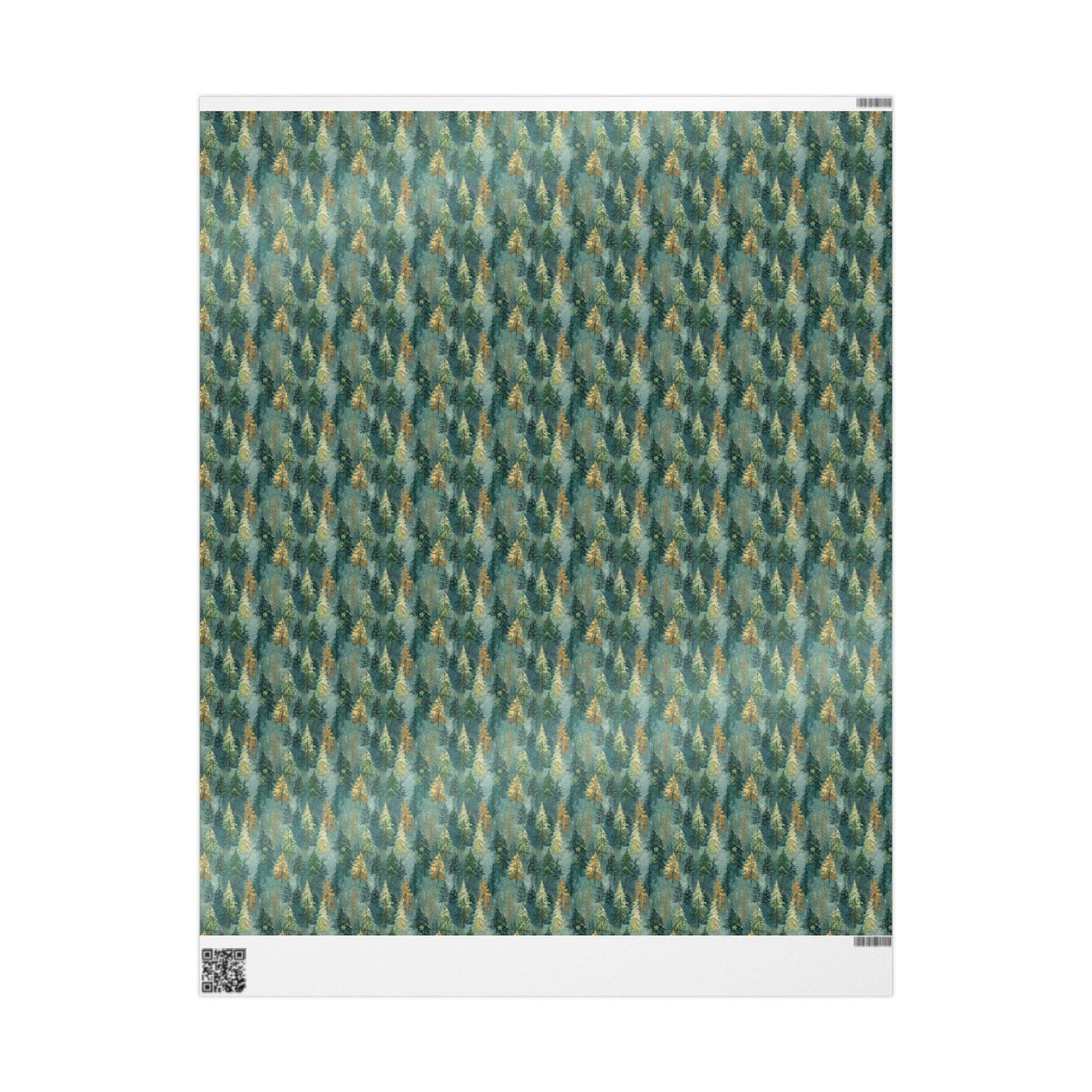 Christmas Gift Wrap Roll with Pine Trees and Pinecones, Rustic Winter Forest Wrapping Paper #16
