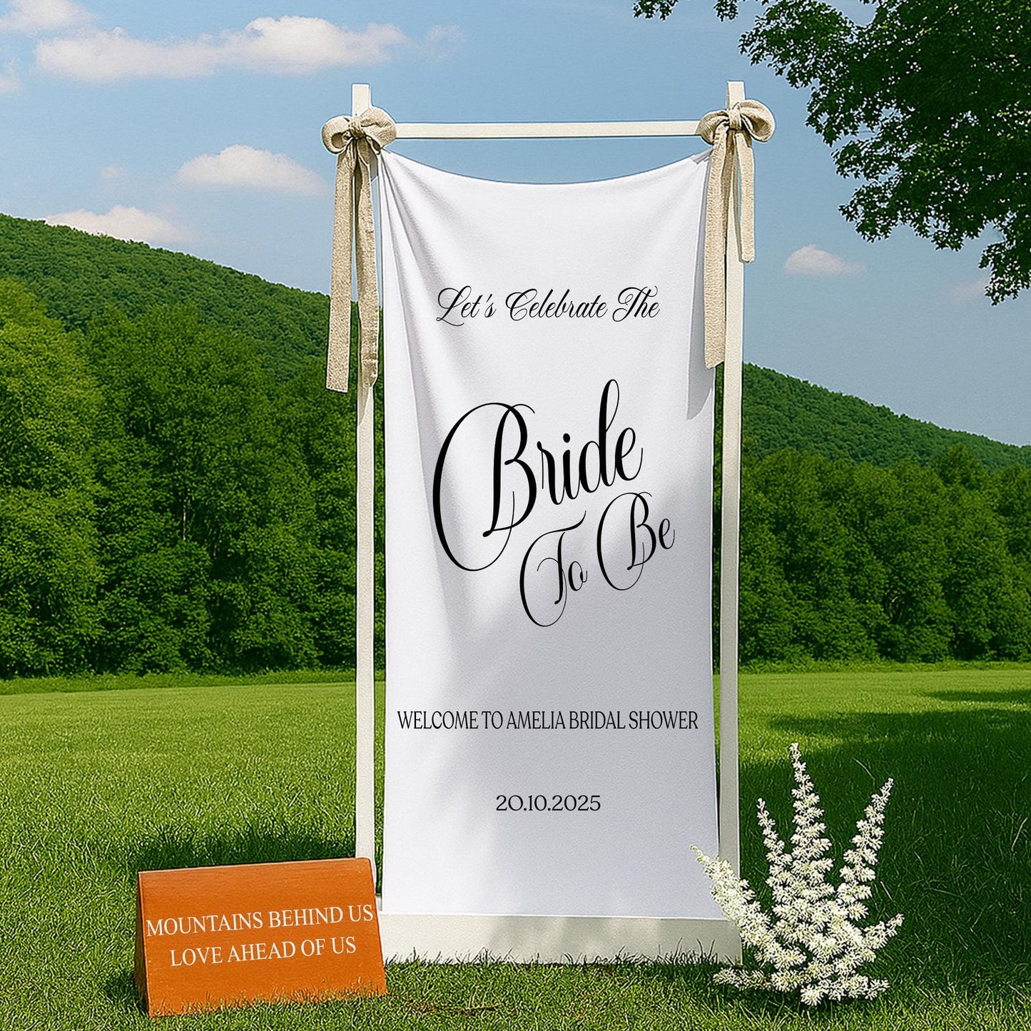 Bride To Be Sign, Custom Bridal Shower Banner, Elegant Fabric Welcome Sign, Personalized Bride Shower Decor,Minimalist Bridal Party Backdrop