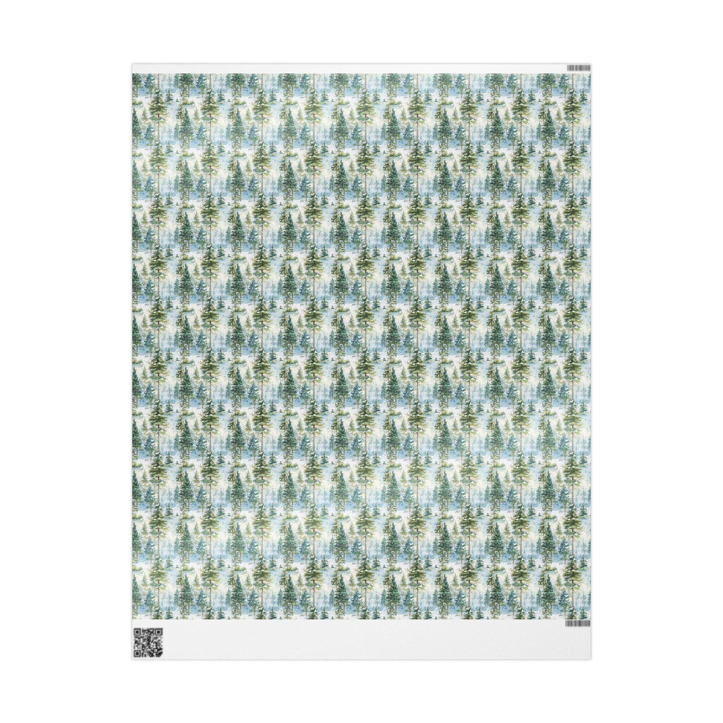 Winter Pine Tree Wrapping Paper Roll, Holiday Gift Wrap with Forest and Pinecone Design #29