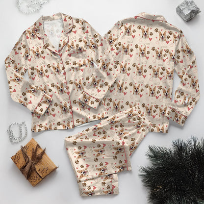 Customized Pet Satin Pajamas Set, Pet Face Pajamas, Dog Lover PJs, Family Pajamas, Pet Portrait, Matching Pajamas