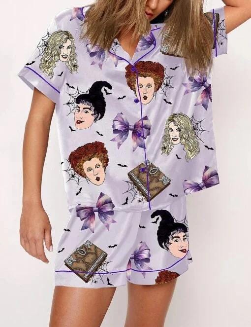 Hocus Pocus Halloween Satin Pajama Set  Pajamas Set
