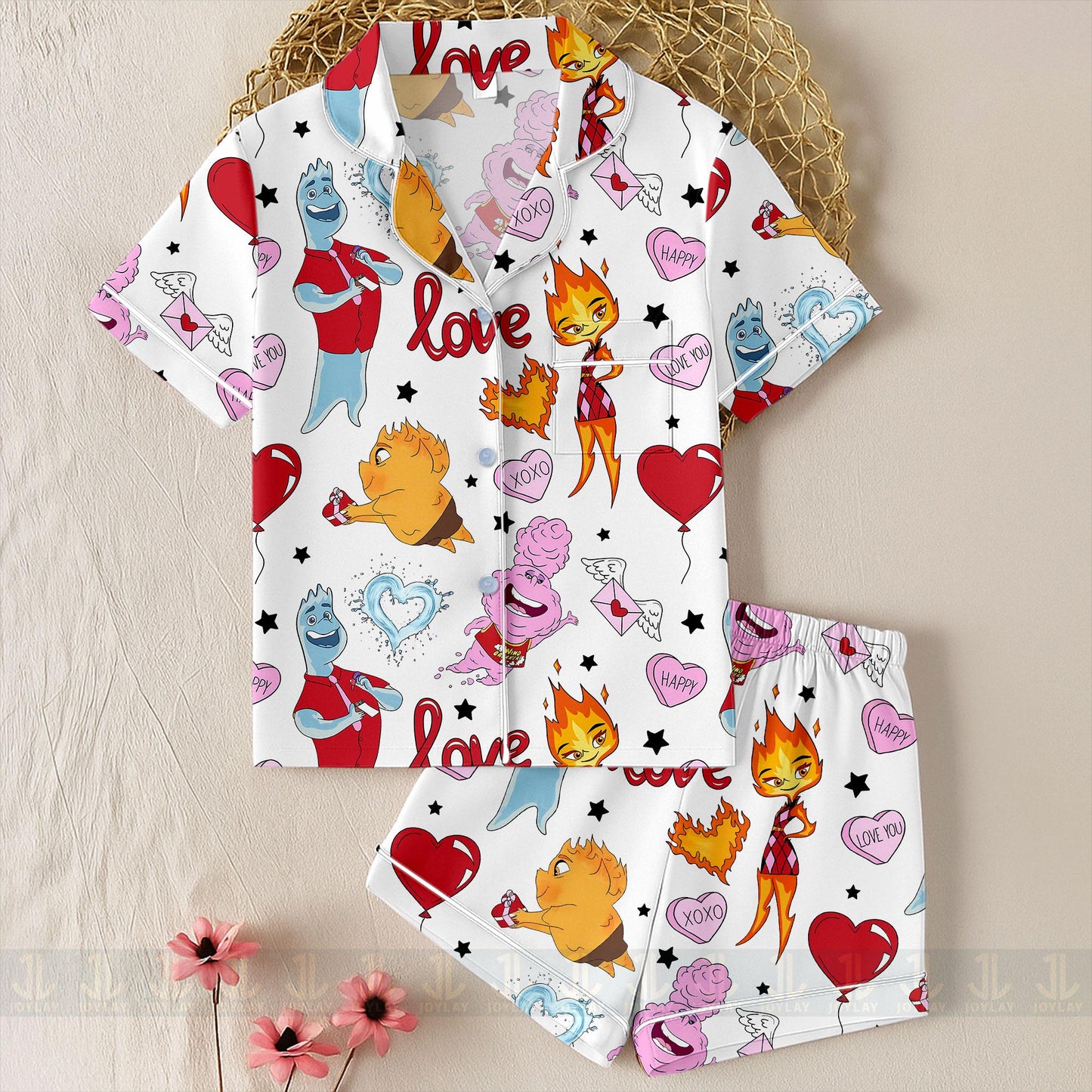 Elemental Unisex Satin Pajamas Set, Spooky Season Pajamas , Long Sleeve And Short Styles