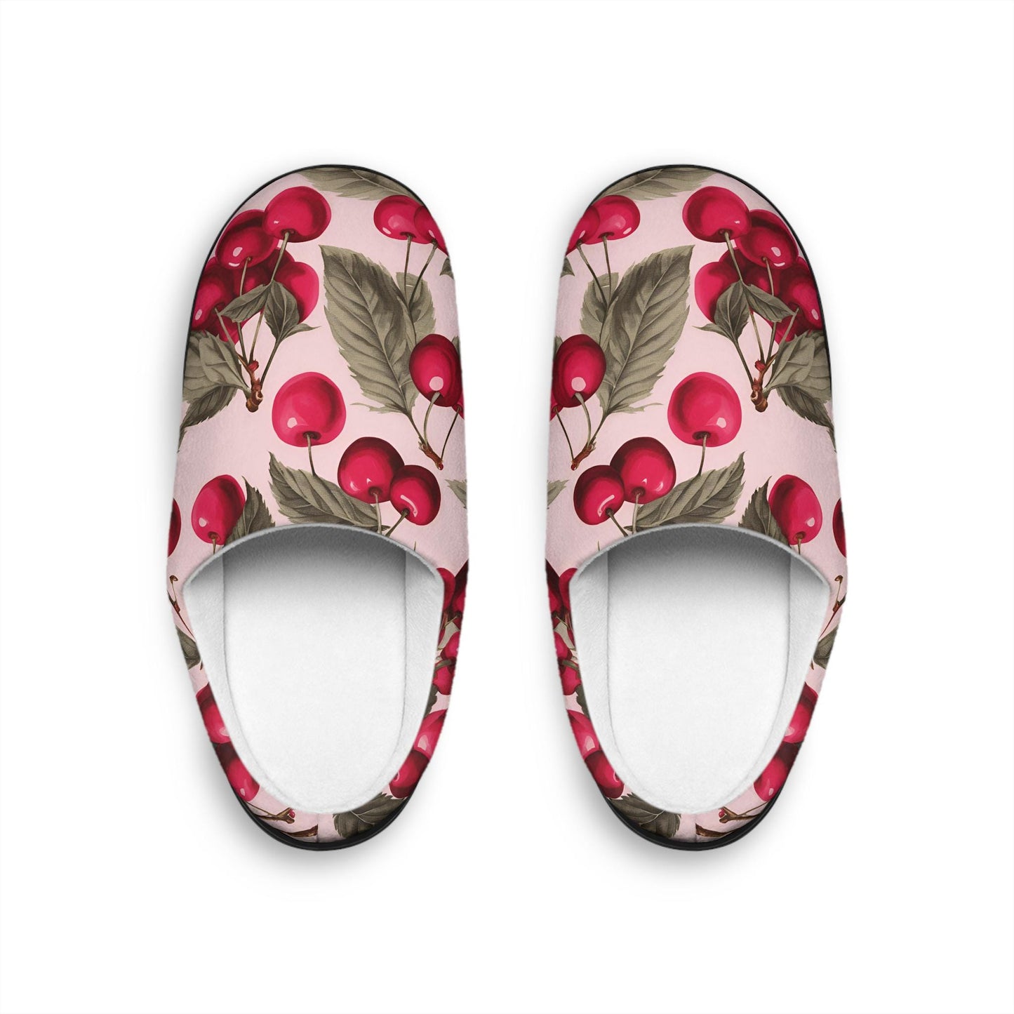 Womens Slippers Gift Cherry Women's Indoor Slippers Cozy House Shoes Floral Slippers Comfortable Footwear Gift for Her Relaxing Home