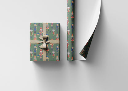 Nutcracker Ballet Wrapping Paper Roll, Christmas Gift Wrap with Soldiers, Drums, and Holiday Charm #4