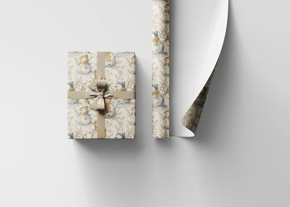 Cozy Snowman Christmas Wrapping Paper Roll, Whimsical Gift Wrap with Snowy Winter Details #6