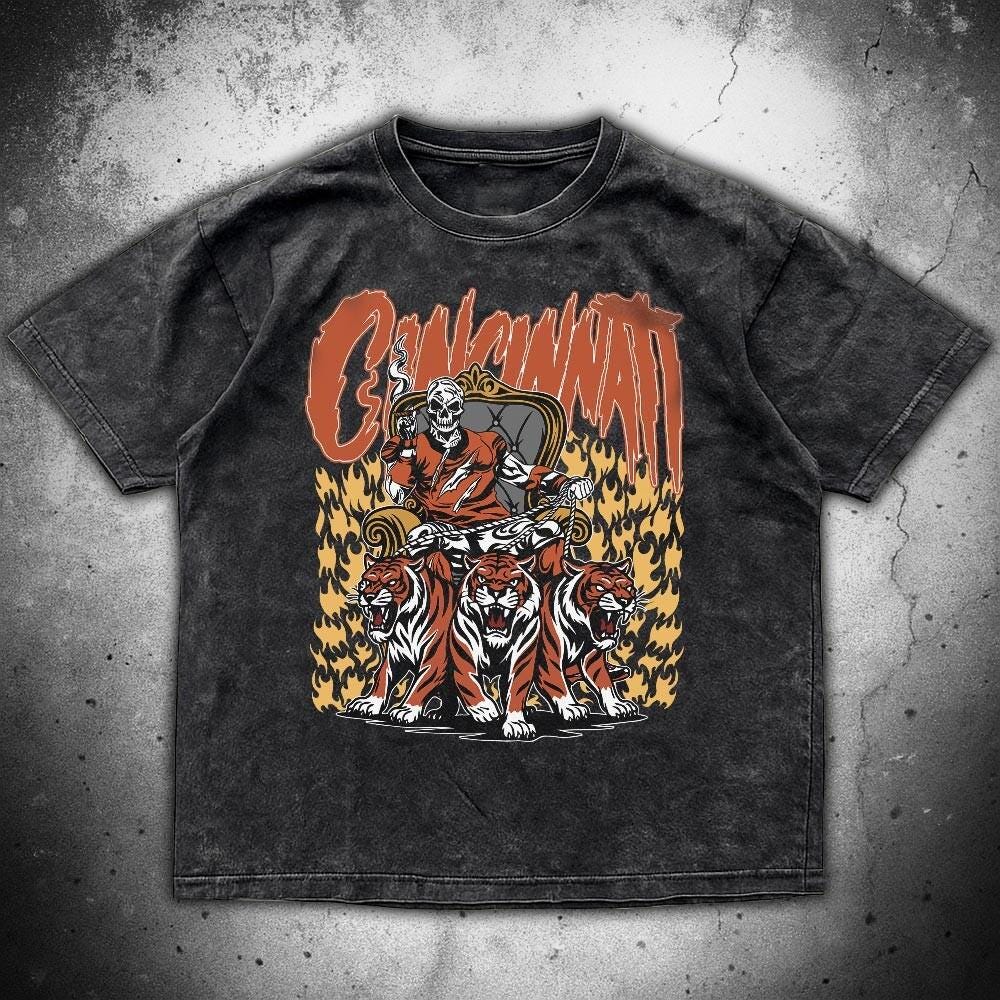 Cincinnati Football Skull Vintage Shirt, Gift For Fan Football Game Day Unisex Shirt