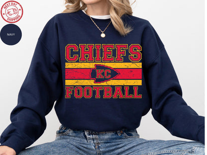 Kansas City Football 90s Style Shirt, Kansas City Football Crewneck Sweatshirt, Football Shirt, Kansas City Fan Gifts, Game Day Shirt