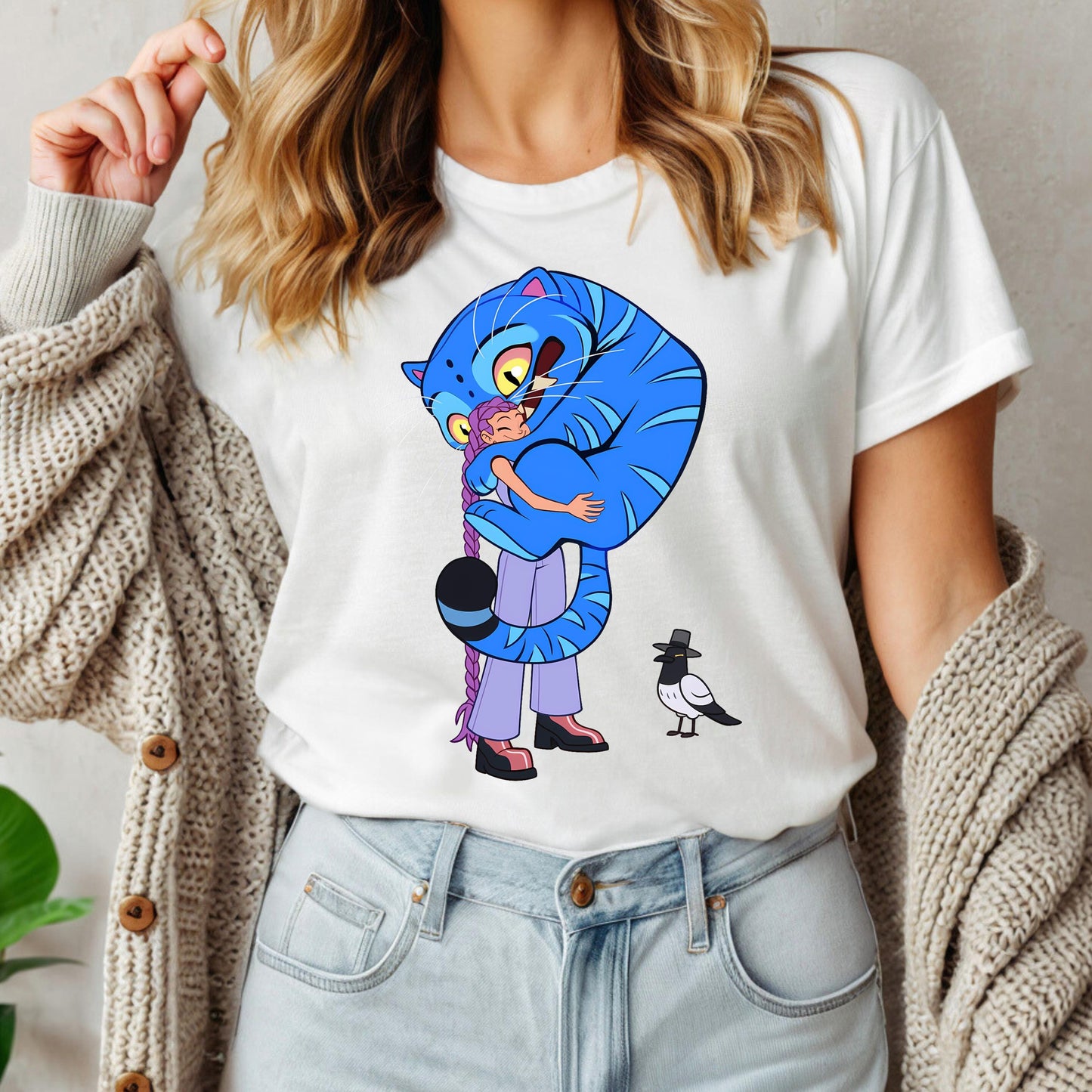 Kpop Demon Hunters Tiger Love Shirt, Derpy the Tiger And Bird Demon Hunter Tiger Shirt, Hunters Tiger Fan, Animal Shirt, Kpop Movie Fan Gift