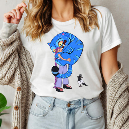 Kpop Demon Hunters Tiger Love Shirt, Derpy the Tiger And Bird Demon Hunter Tiger Shirt, Hunters Tiger Fan, Animal Shirt, Kpop Movie Fan Gift