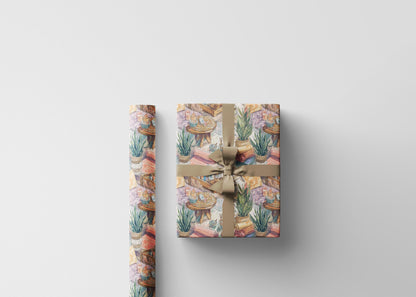 Christmas Yoga Wrapping Paper Roll with Namaste and Zen Motifs, Peaceful Holiday Gift Wrap for Yogis and Teachers #26
