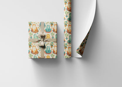 Yoga Cats Gift Wrap Roll with Spiritual and Mindful Themes, Wrapping Paper for Holiday Yoga Teacher Gifts #15