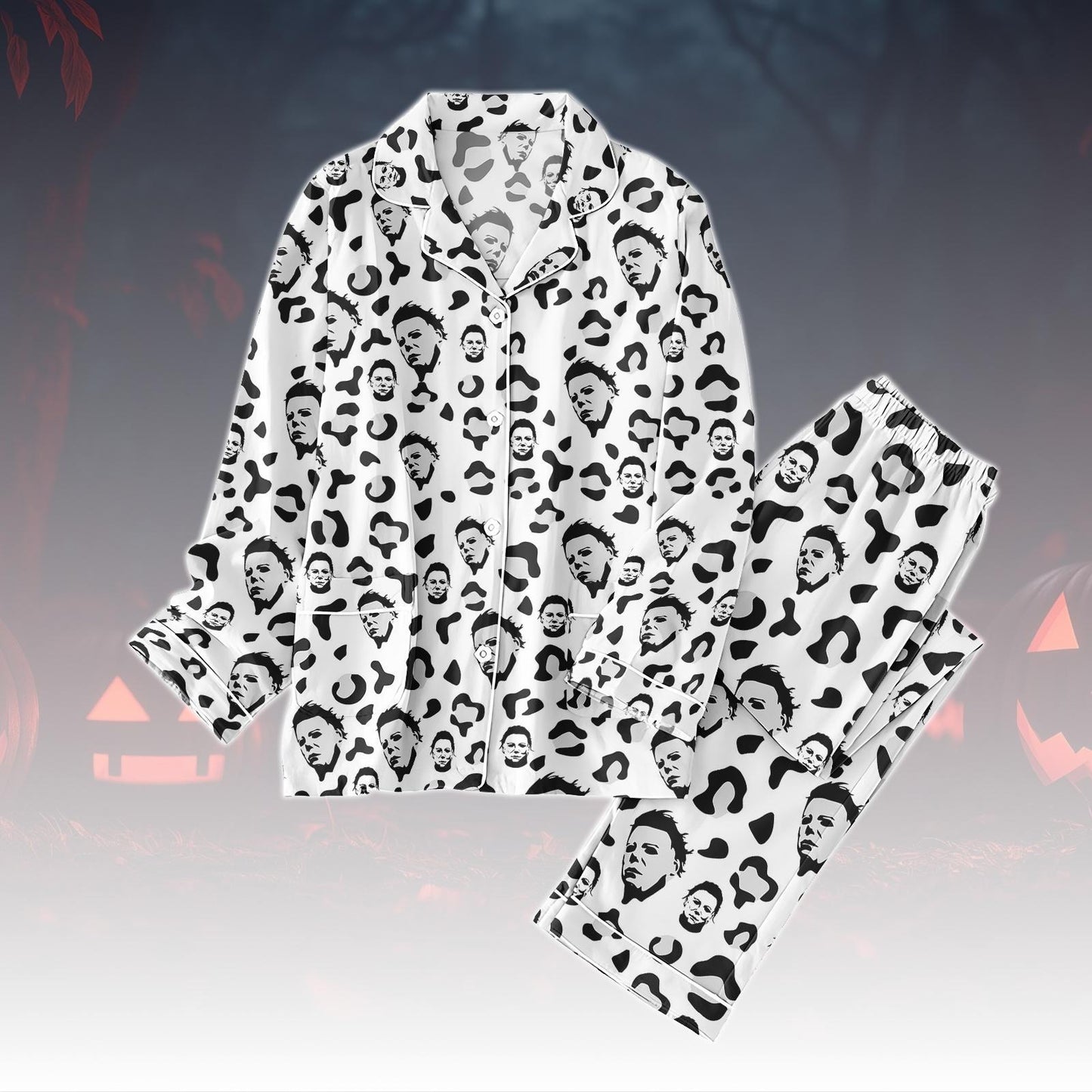 Michael Myers Pajamas Set, Halloween Horror Pajamas Women, Scary Movie Matching Pajamas, Slasher Villain Pajamas For Him, Spooky Season