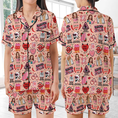 Smut Lover Satin Pajamas, Retro Spicy Book Sleepwear Gift, Smut Slut Bookish Spicy Pajamas, Funny Romance Novel Reader Gift, Spicy Romance