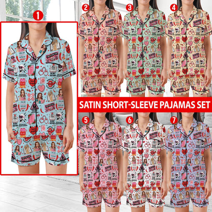 Smut Lover Satin Pajamas, Retro Spicy Book Sleepwear Gift, Smut Slut Bookish Spicy Pajamas, Funny Romance Novel Reader Gift, Spicy Romance