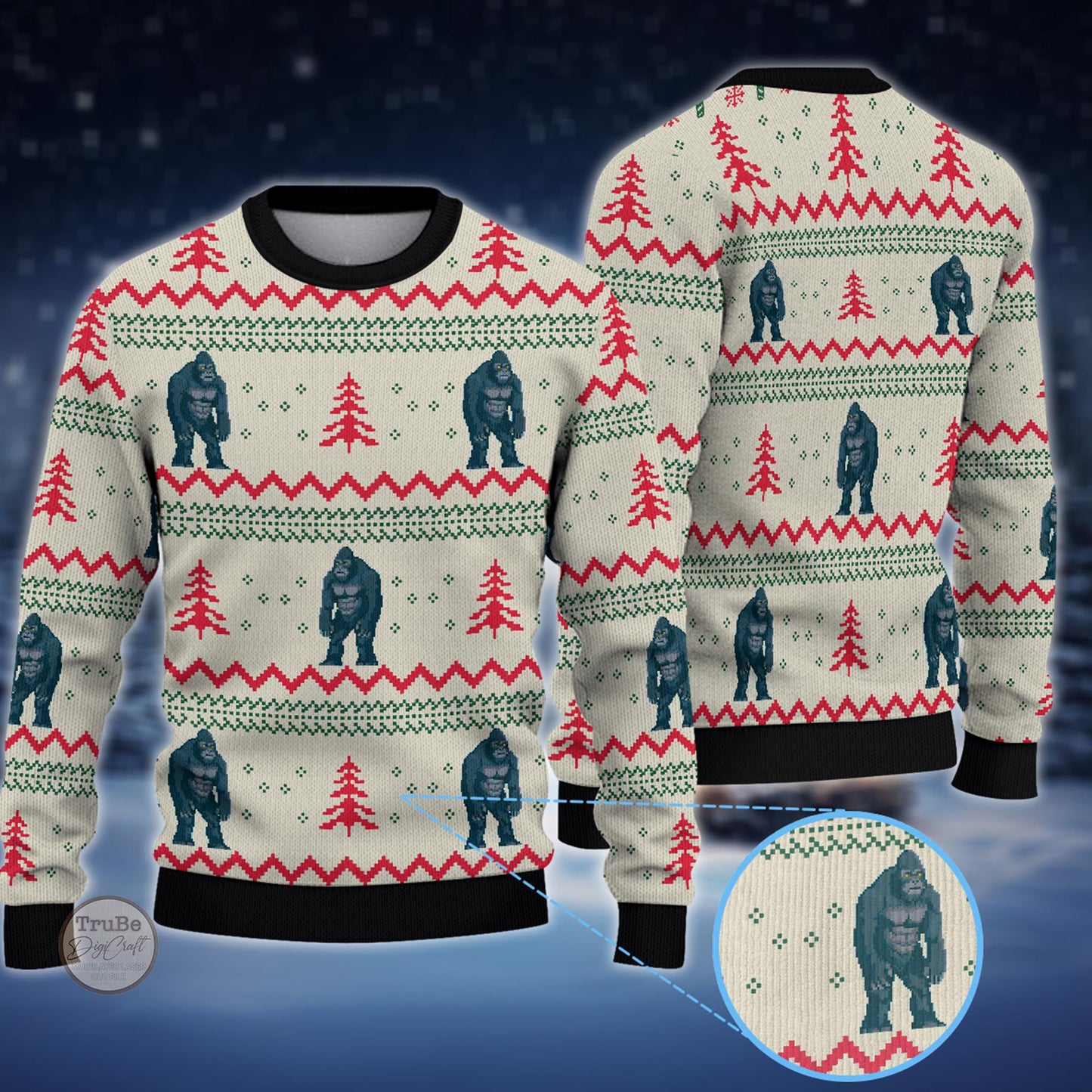 Funny King Kong Ugly Christmas Sweater: Custom All-Over Print