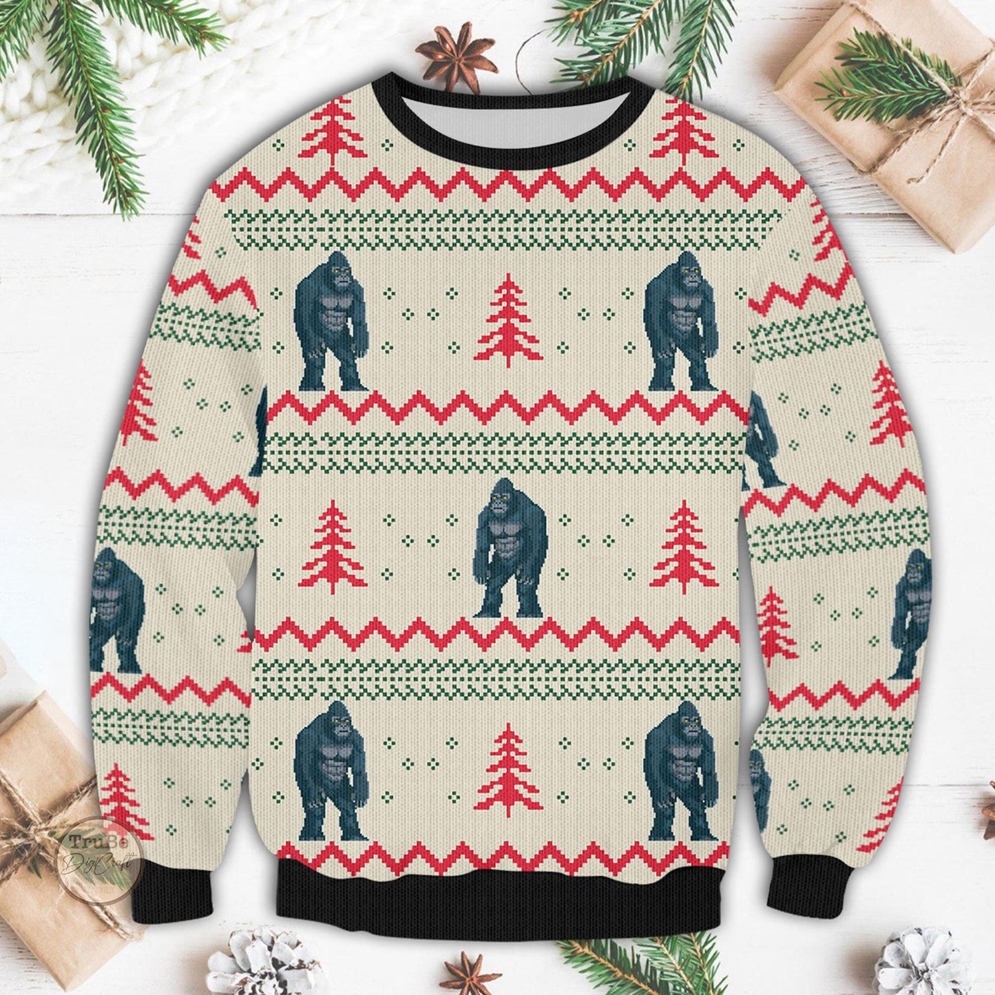 Funny King Kong Ugly Christmas Sweater: Custom All-Over Print
