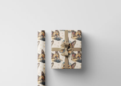 Birthday Wrapping Paper Roll with German Shepherd Design, Gift Wrap for Dog Parties, Pet Parents, and GSD Enthusiasts #15