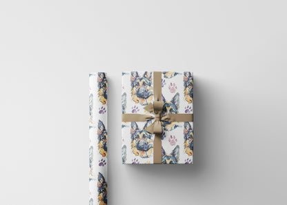 German Shepherd Print Wrapping Paper Roll for Dog Lovers, Gift Wrap for Pet Birthdays, Holidays, or GSD Fan Gift Giving Needs #9
