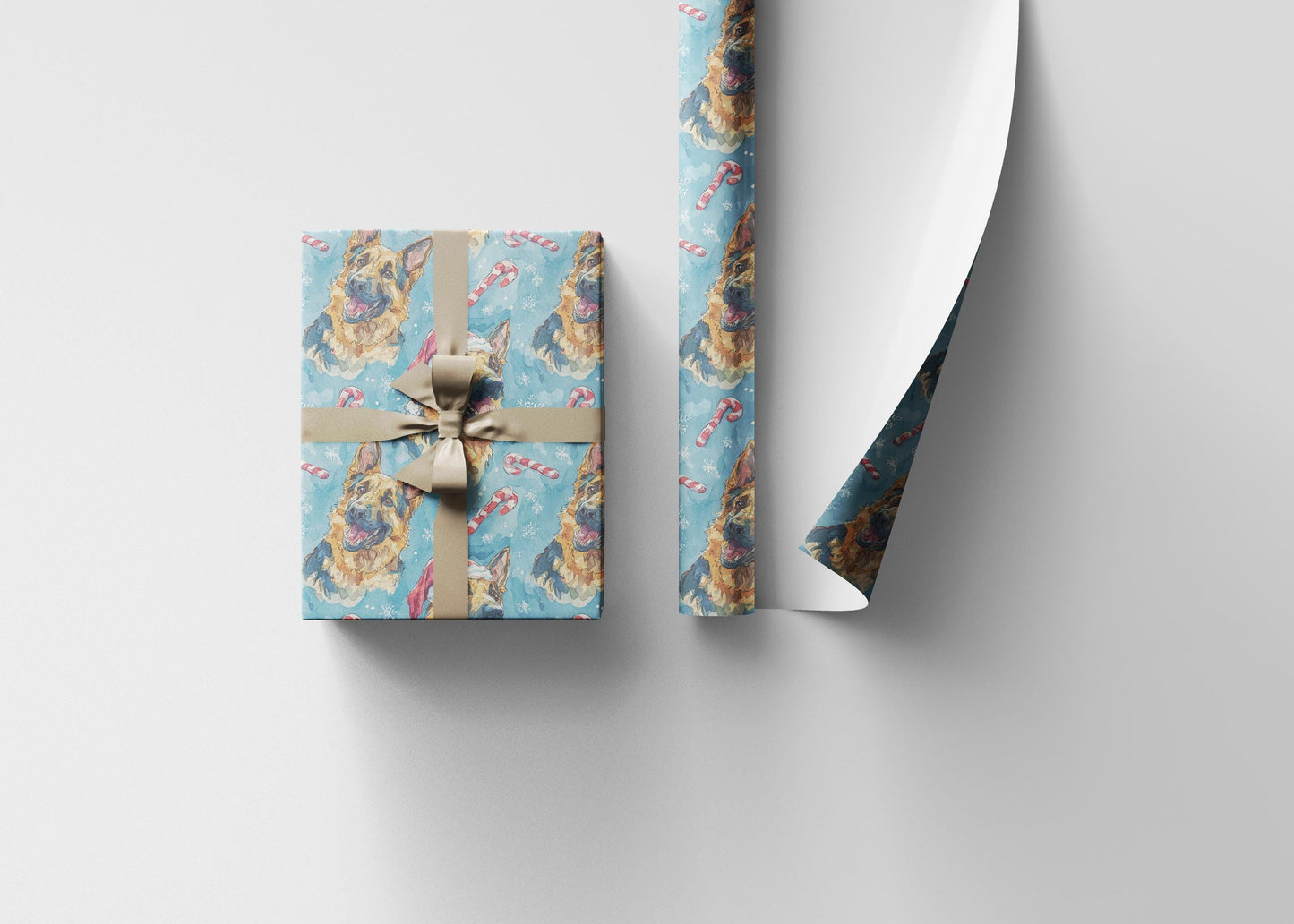German Shepherd Wrapping Paper Roll with Cute GSD Print, Gift Wrap for Dog Lovers, Pet Owners, Moms and Dads for Holidays or Birthdays #1