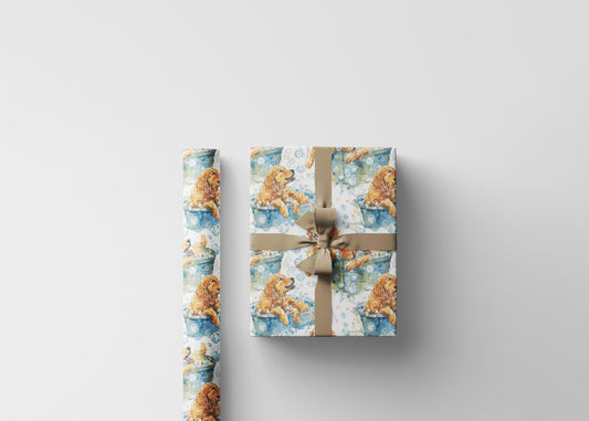 Golden Retriever Christmas Wrapping Paper Roll, Holiday Gift Wrap for Pet Parents and Dog Fans Who Love This Loyal Breed #13
