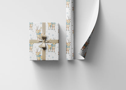 Rustic Christmas Wrapping Paper Deer | Premium Watercolor Gift Wrap Roll | Cozy Festive Holiday Supplies #8