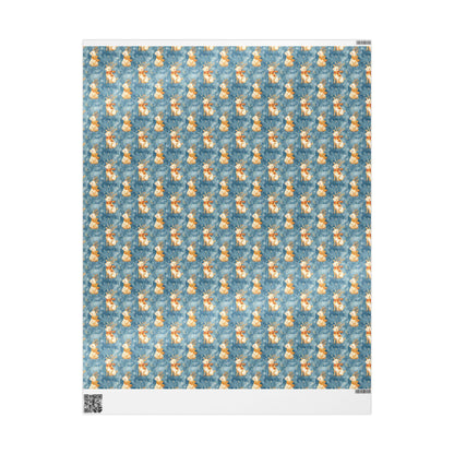 Premium Watercolor Wrapping Paper Christmas Deer | Holiday Gift Wrap Roll | Rustic Festive Winter Aesthetic #9