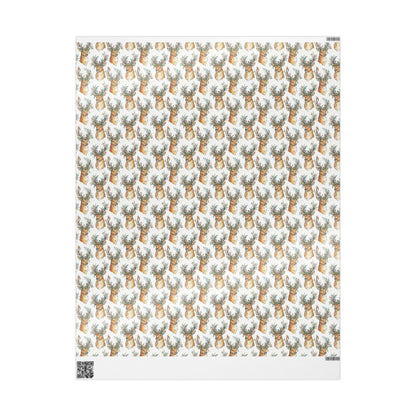 Christmas Wrapping Paper with Watercolor Deer | Premium Holiday Gift Wrap | Rustic Winter Festive Supplies #2
