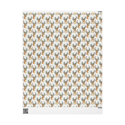 Christmas Wrapping Paper with Watercolor Deer | Premium Holiday Gift Wrap | Rustic Winter Festive Supplies #2