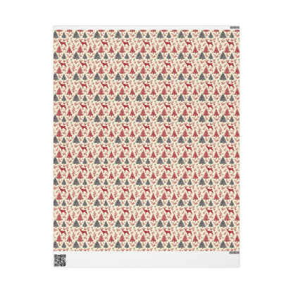 Premium Wrapping Paper Christmas Deer | Watercolor Holiday Gift Wrap | Cozy Rustic Festive Winter Roll #5