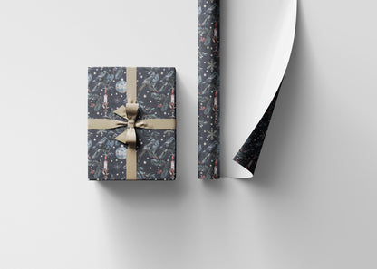 Skull Gift Wrap Roll for Christmas, Dark Gothic Wrapping Paper for Gothmas Parties and Gifts #6